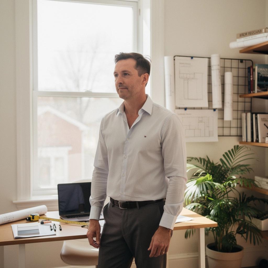 Jadalnia z designerskim stołem i stylowymi krzesłami.